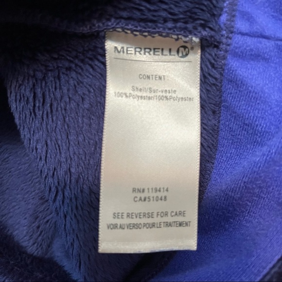 Merrell Navy Blue Super Soft Fleece Jacket Size Small - Picture 4 of 9